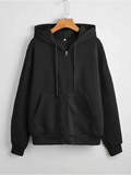 Black Zipper Hoodie