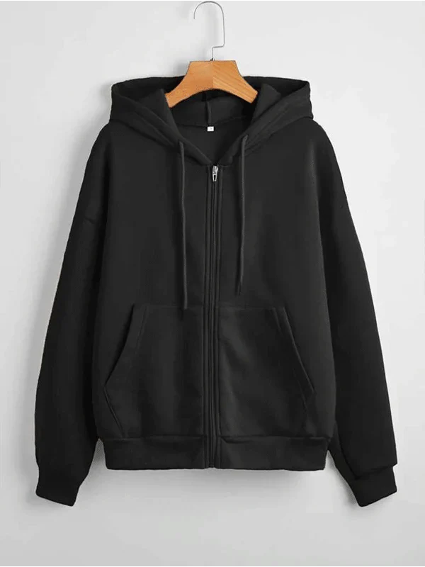 Black Zipper Hoodie